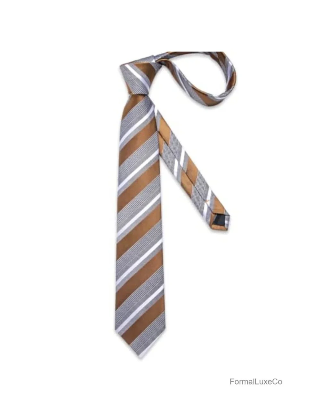 Silk Blend Striped Tie and Pocket Square Set for Men, Wedding Gift, Formal